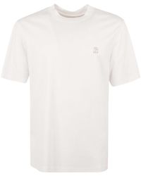 Brunello Cucinelli - Logo Cotton T-shirt - Lyst