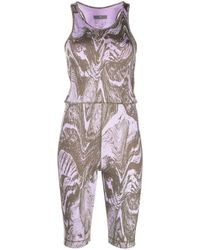 adidas By Stella McCartney - Abstract-print Racerback Jumpsuit - Lyst