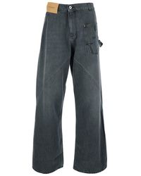 JW Anderson - Jeans With Logo Patch On The Front And Embroidered Logo On The Pocket - Lyst