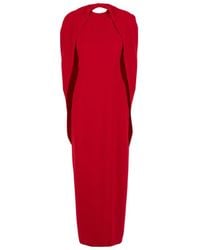 Alberta Ferretti - Long Dress With Hooded Sleeves And Cut Out On The Back - Lyst