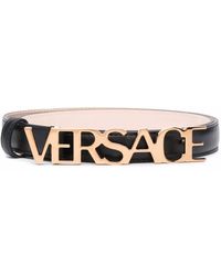 Versace - Logo-plaque Leather Belt - Lyst