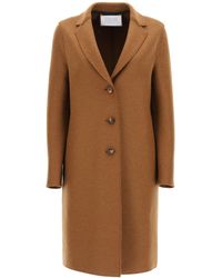 Harris Wharf London Boxy Coat In Pressed Wool - Brown
