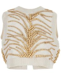 Forte Forte - White Vest With Embroidery And Beads In Cotton Woman - Lyst