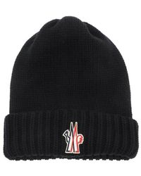 3 MONCLER GRENOBLE - Heavy Wool Tricot Beanie Hat - Lyst