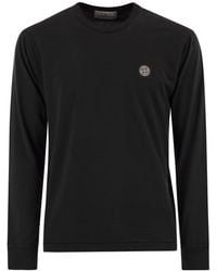 Stone Island - Long-Sleeved Slim Fit T-Shirt With Compass Patch - Lyst