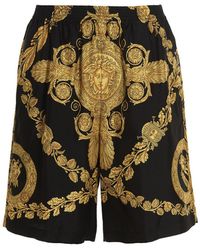 Versace - Barocco Print Silk Shorts - Lyst