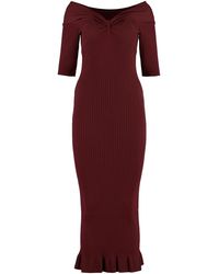 Philosophy Di Lorenzo Serafini - Ribbed Knit Midi Dress - Lyst