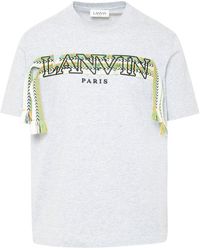 Lanvin Gray Cotton Curb T-shirt - White
