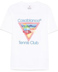 CASABLANCA - Cotton 'Tennis Club' T-Shirt With Print - Lyst