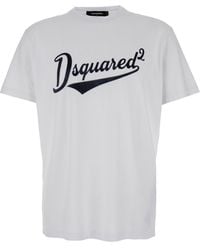 DSquared² - T-Shirt With Logo Print On The Front - Lyst