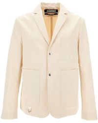 Jacquemus - La Veste Jean Notched-lapel Cotton And Linen-blend Jacket - Lyst
