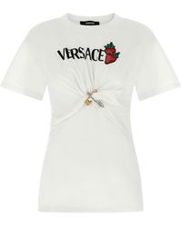 Versace - T-Shirt With Applications - Lyst
