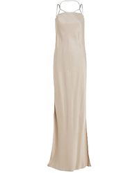 Calvin Klein - Viscose Slip Maxi Length Dress - Lyst