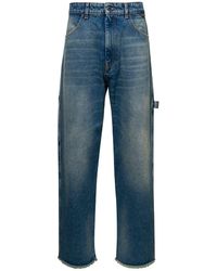 DARKPARK - Blue Denim Straight Leg Cut Jeans In Cotton Man - Lyst
