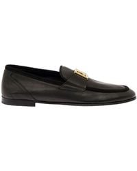 Dolce & Gabbana - Loafers With Interlocking Dg Logo Placque - Lyst