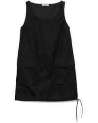 Prada - Drawstring-Hem Mini Dress - Lyst