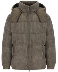 Save The Duck - Albus Mud Grey Hooded Padded Jacket - Lyst