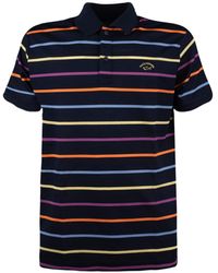 Paul & Shark - Striped Pique Cotton Polo Shirt - Lyst