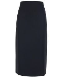 Twinset - Skirt With Rear Concealed Zip Closure And Logo Plaque On The Rear - Lyst