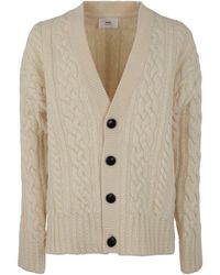 Ami Paris - Ami Paris Cable Knitted Cardigan Clothing - Lyst