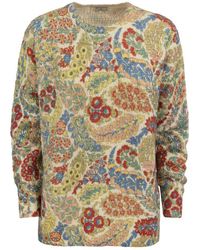 Etro - Wool And Alpaca Jumper With Print - Lyst