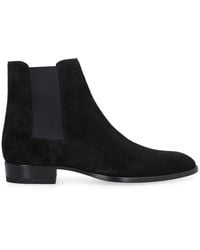 Saint Laurent - Suede Leather Wyatt Chelsea Boots For - Lyst