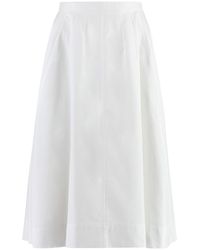 Chloé - Cotton Midi Skirt - Lyst
