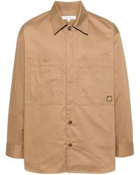 Maison Kitsuné - Overshirt With Tonal Fox Head Patch In Cotton Gaba Clothing - Lyst