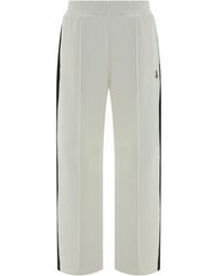 Moncler - Ivory Cotton Blend Trousers - Lyst