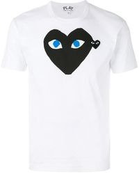 COMME DES GARÇONS PLAY - Double Heart Logo T-shirt - Lyst