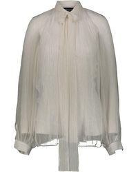 Rochas - Bow Shirt In Lurex Striped Silk Chiffon Clothing - Lyst