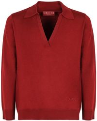 Gucci - Wool V-Neck Sweater - Lyst