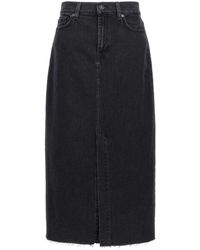 7 For All Mankind - Kellie Denim Cotton Skirt - Lyst