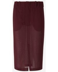 Saint Laurent - Silk Midi Skirt - Lyst