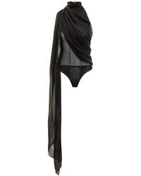 ANDAMANE - Asymmetrical Bodysuit With Andaman Drape - Lyst