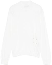 Liu Jo - Long-Sleeved Virgin Wool Sweater With Subtle Embellishments - Lyst