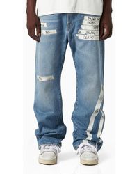 1989 STUDIO - Straight Denim Jeans With Tape Details - Lyst