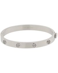 Tory Burch - Steel Bracelet With Engraved Logo - Lyst
