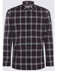 Burberry - Navy And Red Cotton Shirt - Lyst