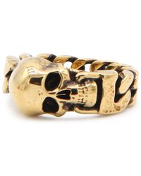 Alexander McQueen - Gold-tone Metal Skull Ring - Lyst