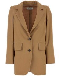 Max Mara - Camel Wool Blend Kitten Blazer - Lyst