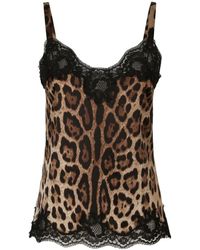 Dolce & Gabbana - Leopard Print Silk Top - Lyst