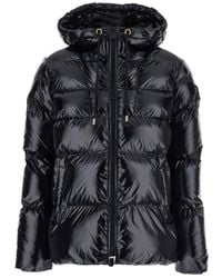 Pinko - 'Eleodoro' Down Jacket With Drawstring Hood And Love Birds Diamond Cut Patch On The Fornt - Lyst