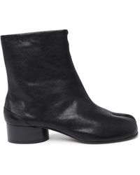 Maison Margiela - Black Nappa Leather Ankle Boots - Lyst