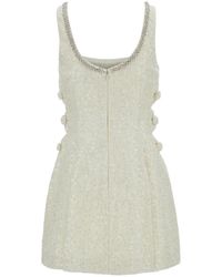 Self-Portrait - Mini Ivory Dress With Bows And Cut-out In Tweed Woman - Lyst