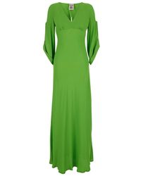Semicouture - Long Dress With V Neckline - Lyst