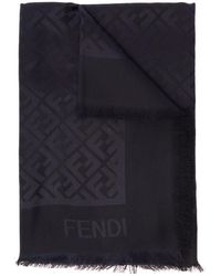 Fendi - Ff Silk And Wool Scarf - Lyst
