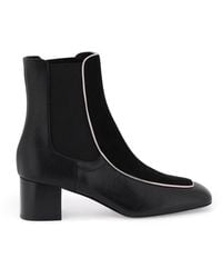 Totême - Smooth And Suede Leather Ankle Boots - Lyst