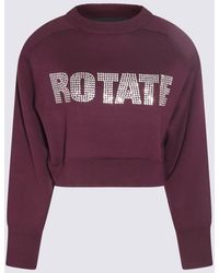 ROTATE BIRGER CHRISTENSEN - Rotate Pickled Beet Cotton And Cashmere Blend Sweater - Lyst