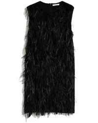 Max Mara - Seggio Short Dress With Feathers - Lyst